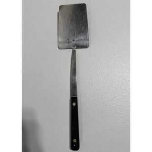 Vintage Flint Stainless Solid Spatula/Turner Black Handle 13 1/2" USA